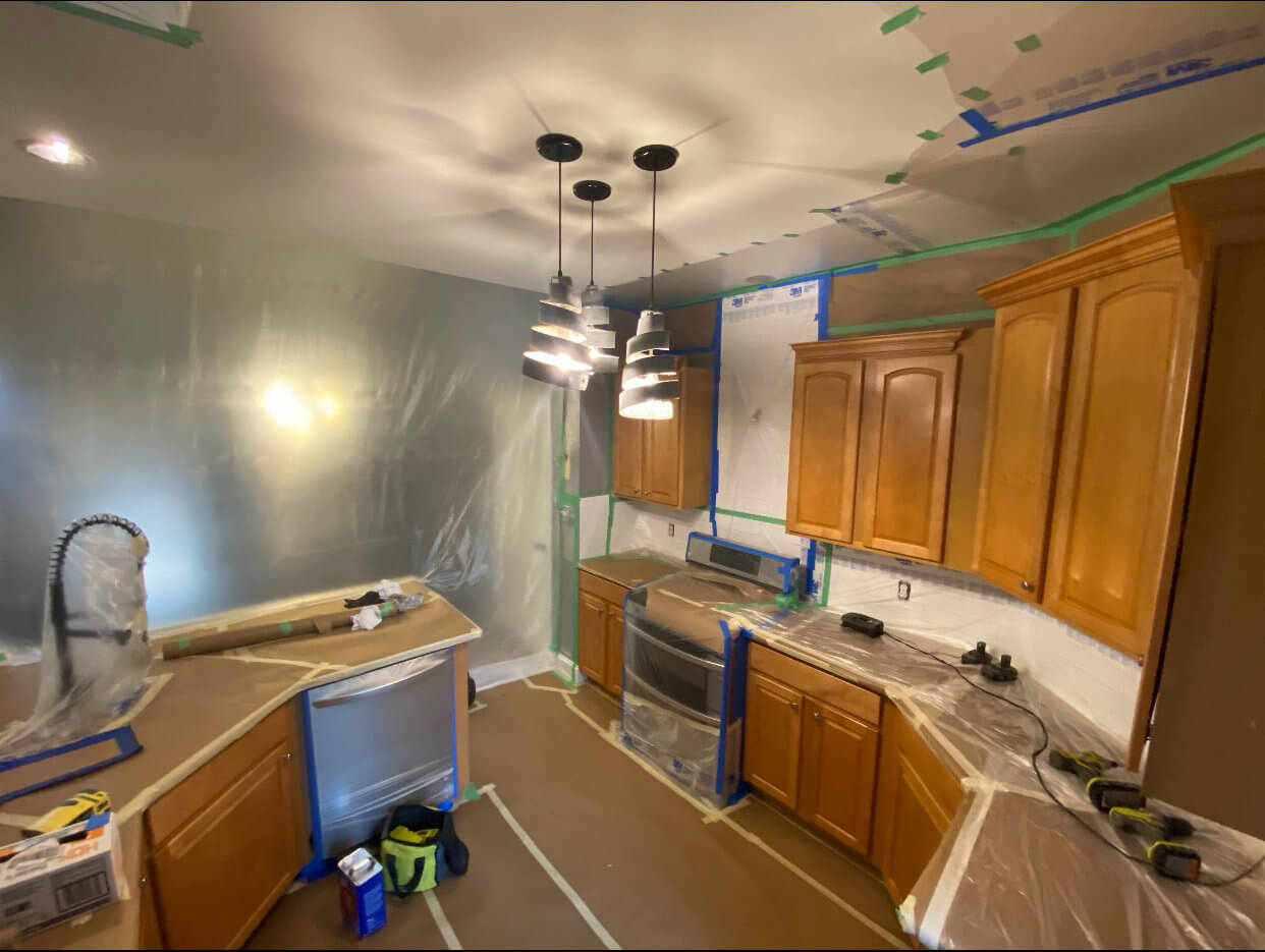 white painted kitchen cabinets before painting