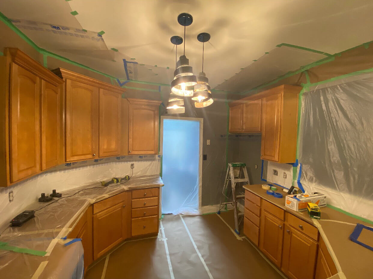 white painted kitchen cabinets before